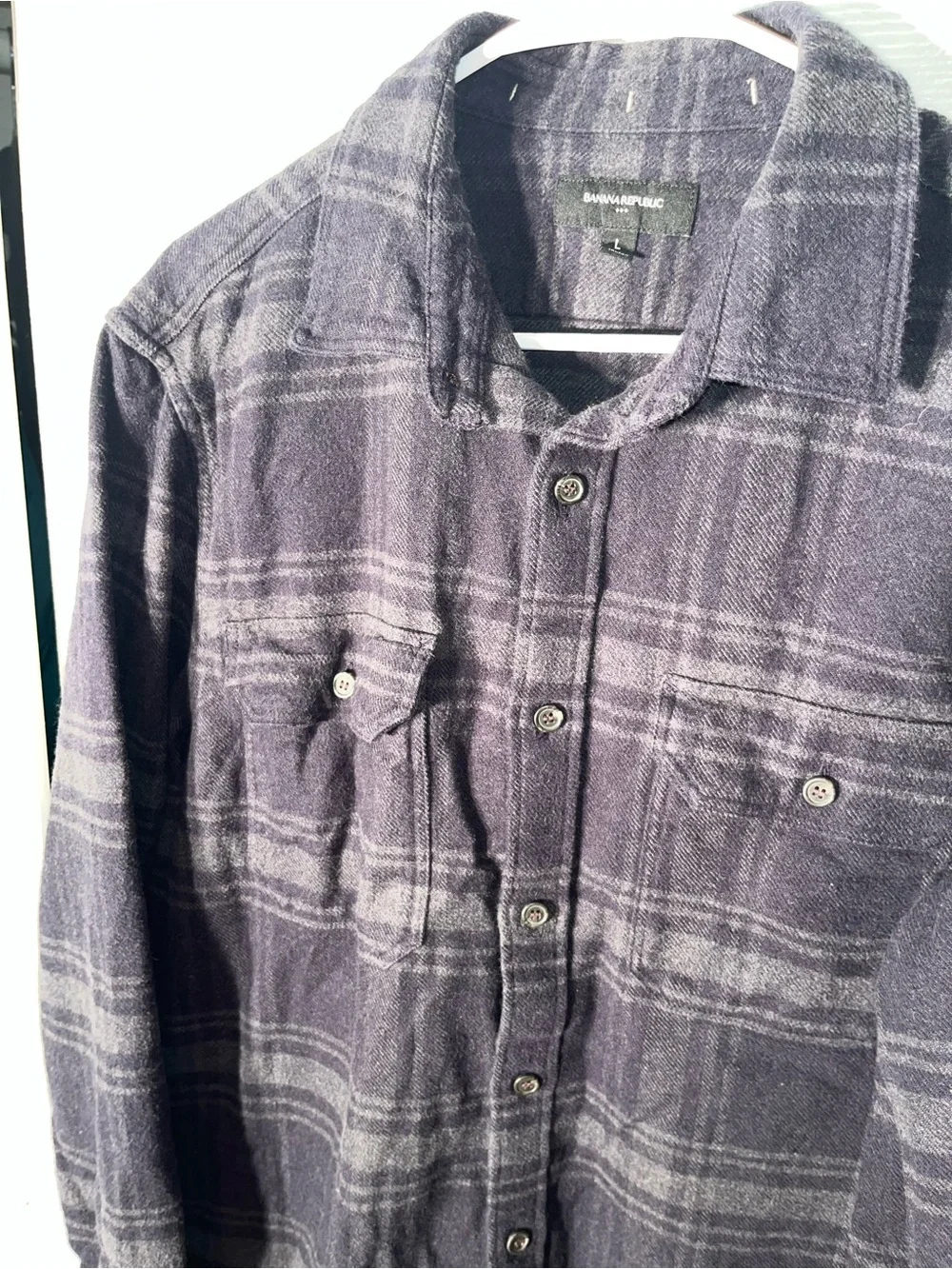 Banana Republic Flannel Men’s Long Sleeve Button Down Shirt Large L Cotton